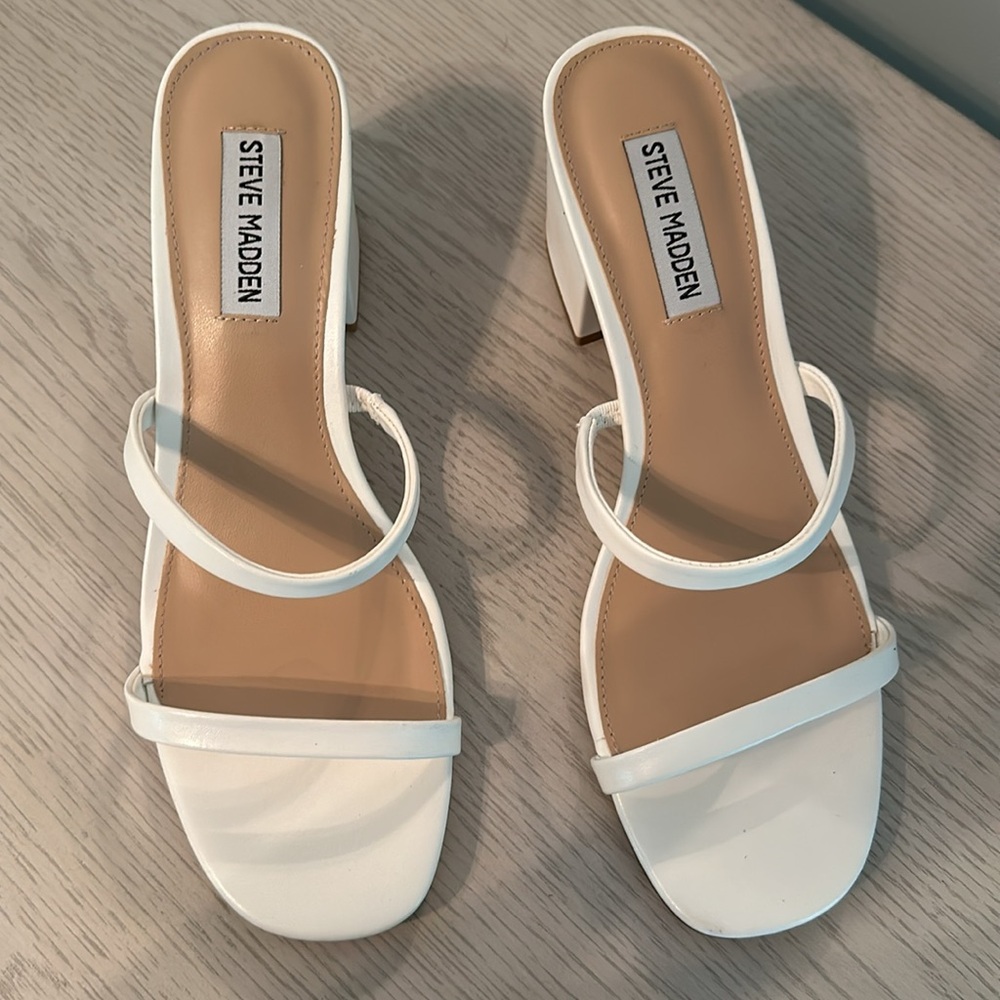 Steve Madden white block heel